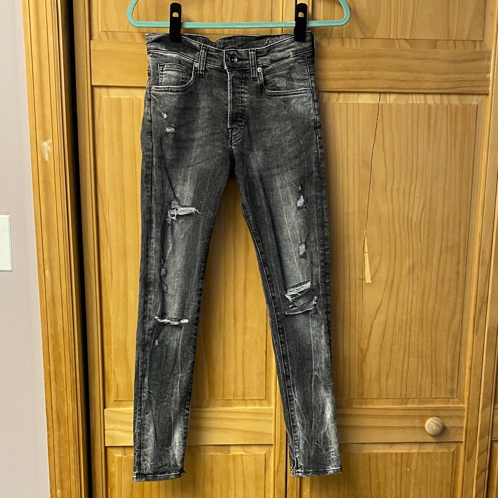H&M Distressed Black Skinny Jeans